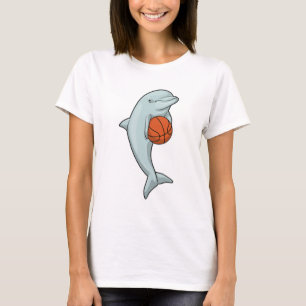 Dolphin at Basketball Sports T-Shirt