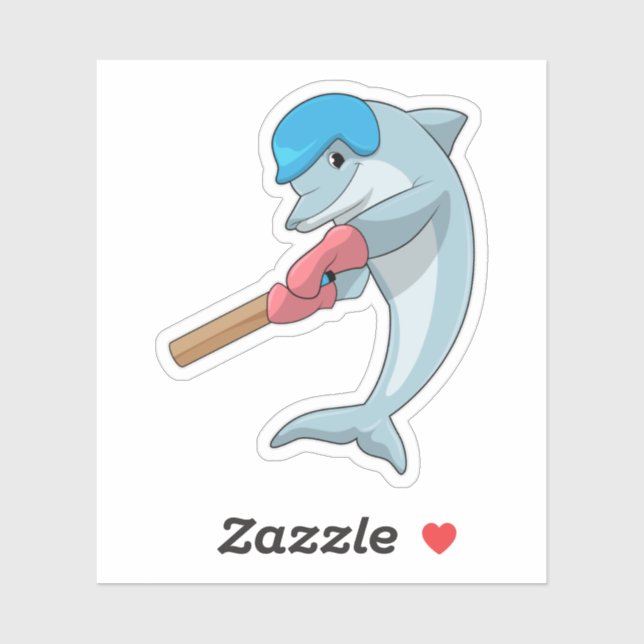 Dolphin at Cricket with Cricket bat (Sheet)