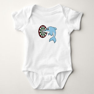Dolphin at Darts with Dartboard Baby Bodysuit