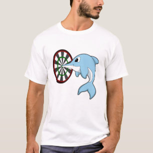 Dolphin at Darts with Dartboard T-Shirt