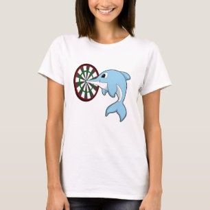 Dolphin at Darts with Dartboard T-Shirt