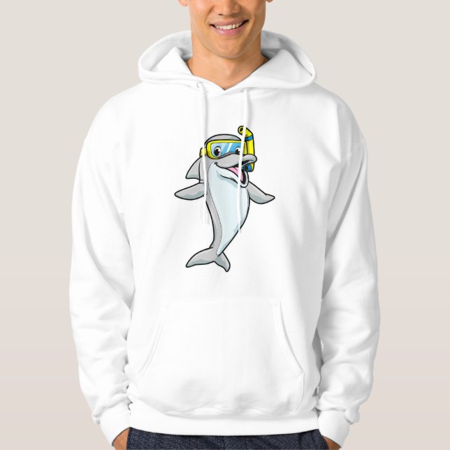 Dolphin at Diving with Snorkel Hoodie (Front)