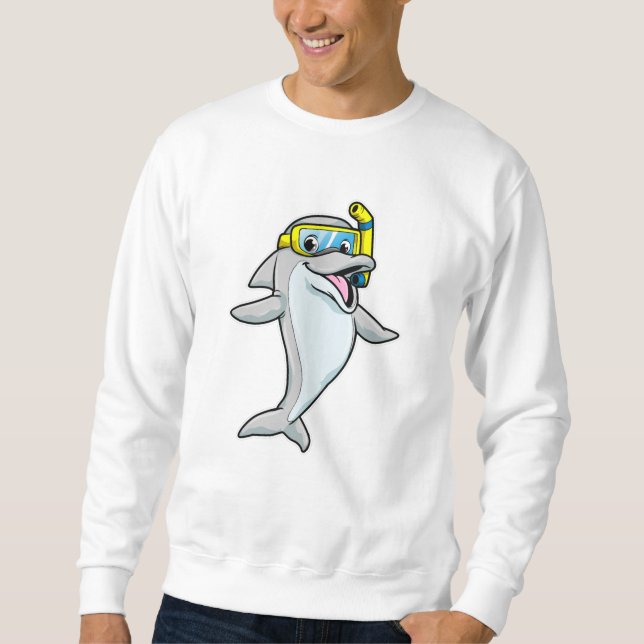 Dolphin at Diving with Snorkel Sweatshirt (Front)
