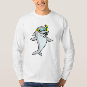 Dolphin at Diving with Snorkel T-Shirt