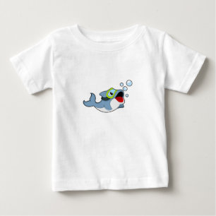 Dolphin at Diving with Water bubbles.PNG Baby T-Shirt