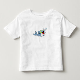 Dolphin at Diving with Water bubbles.PNG Toddler T-Shirt