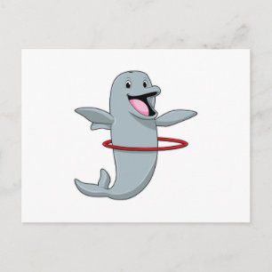 Dolphin at Endurance training with Fitness tires.p Postcard