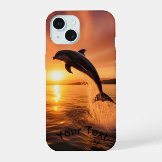 Dolphin At Golden Sunset iPhone 15 Case