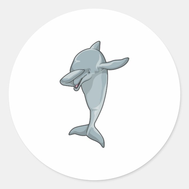 Dolphin at Hip Hop Dance Dab Classic Round Sticker (Front)