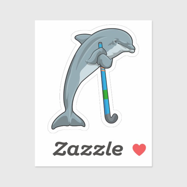 Dolphin at Hockey with Hockey stick (Sheet)