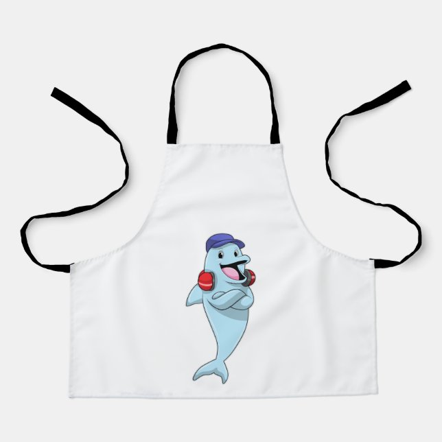Dolphin at Listen to Music Apron (Front)
