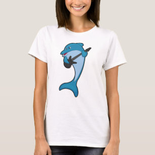 Dolphin at Music with Guitar T-Shirt