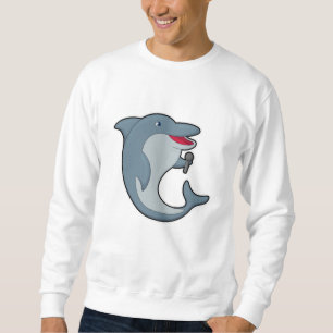 Dolphin at Singing with Microphone Sweatshirt