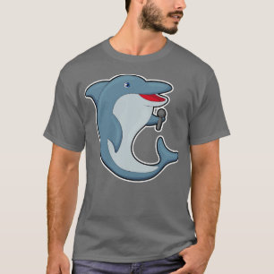 Dolphin at Singing with Microphone T-Shirt