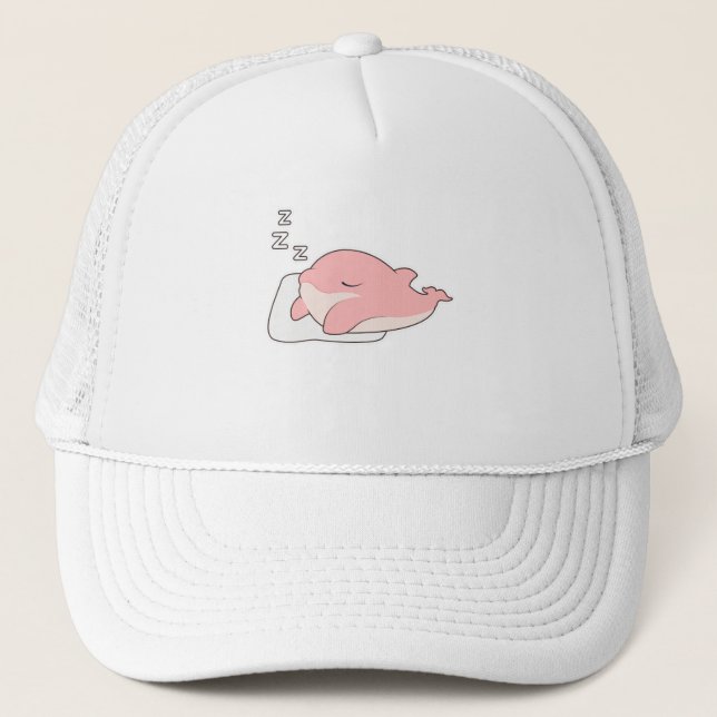 Dolphin at Sleeping on Pillow Trucker Hat (Front)