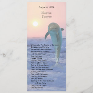 Dolphin at sunrise beach wedding program programme