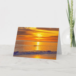 Dolphin at Sunset, Fort Myers Beach, Florida Card