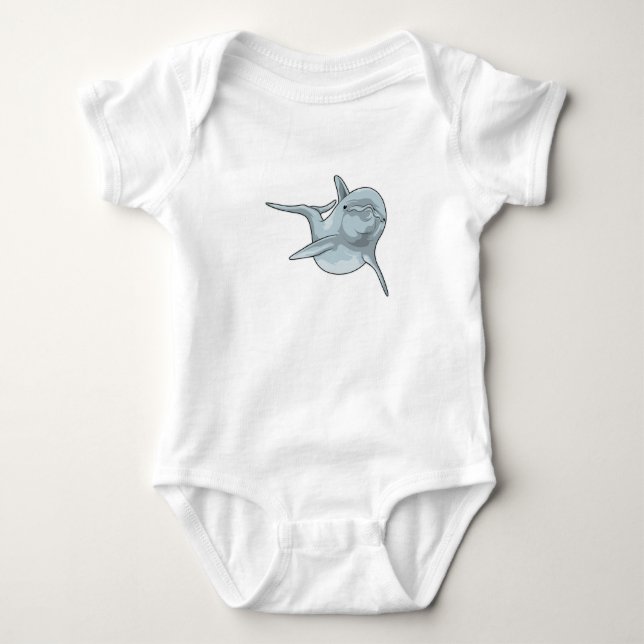 Dolphin at Swimming Baby Bodysuit (Front)