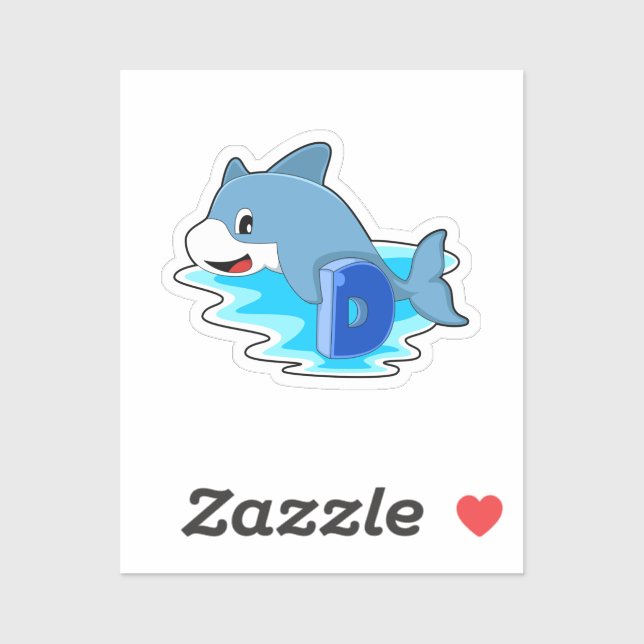 Dolphin at Swimming with Letter (Sheet)