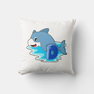 Dolphin at Swimming with Letter Cushion