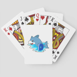Dolphin at Swimming with Letter Playing Cards