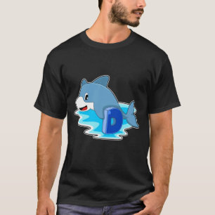 Dolphin at Swimming with Letter T-Shirt