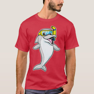 Dolphin at Swimming with Snorkel T-Shirt