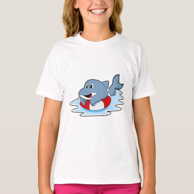 Dolphin at Swimming with Swim ring.PNG T-Shirt (Front)