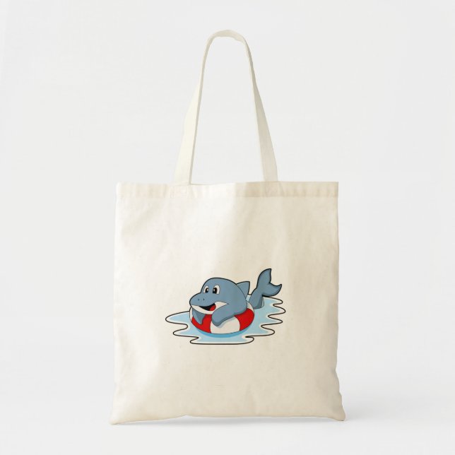Dolphin at Swimming with Swim ring.PNG Tote Bag (Front)
