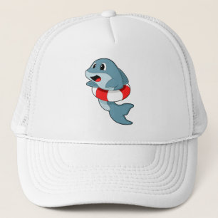 Dolphin at Swimming with Swim ring Trucker Hat