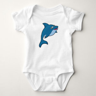 Dolphin at Swimming with Swimming goggles Baby Bodysuit