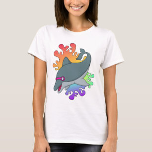 Dolphin at Swimming with Swimming goggles T-Shirt