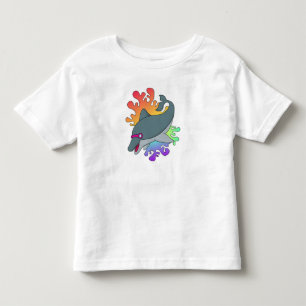 Dolphin at Swimming with Swimming goggles Toddler T-Shirt