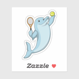Dolphin at Tennis with Tennis racket