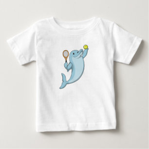 Dolphin at Tennis with Tennis racket Baby T-Shirt