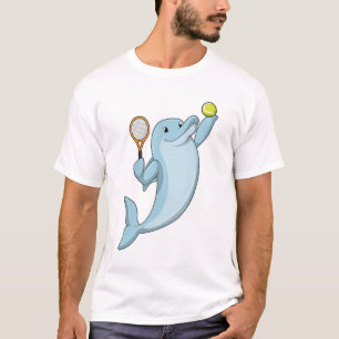 Dolphin at Tennis with Tennis racket T-Shirt