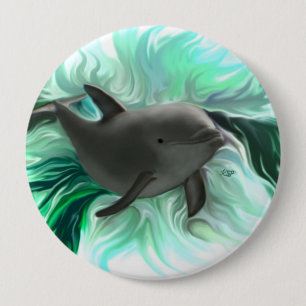 Dolphin Baby 10 Cm Round Badge