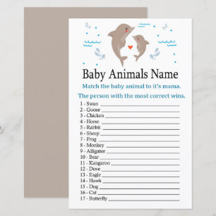 Dolphin Baby Animals Name Game