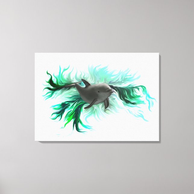 Dolphin Baby Canvas Print (Front)
