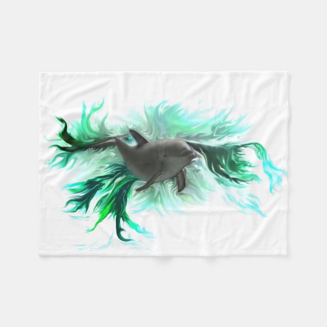 Dolphin Baby Fleece Blanket (Front (Horizontal))