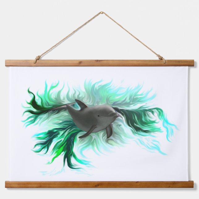 Dolphin Baby Hanging Tapestry (Front)