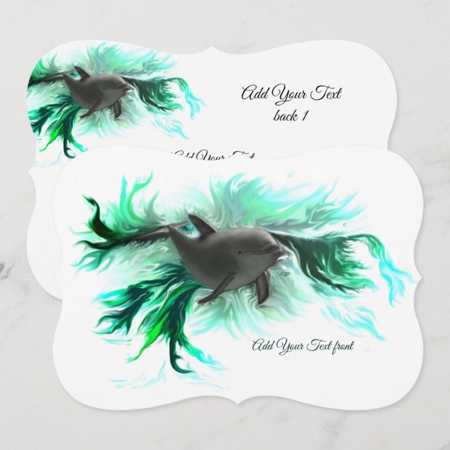 Dolphin Baby Invitation (Front/Back)