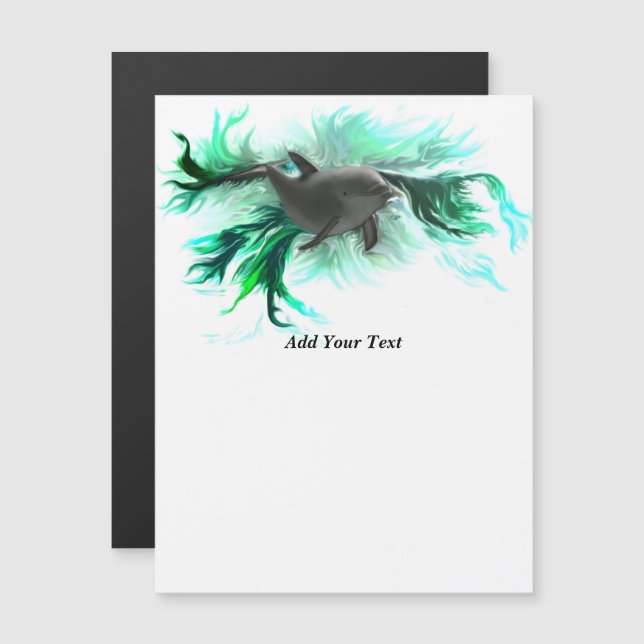 Dolphin Baby Magnetic Invitation (Front/Back)