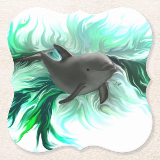 Dolphin Baby Paper Coaster (Front)