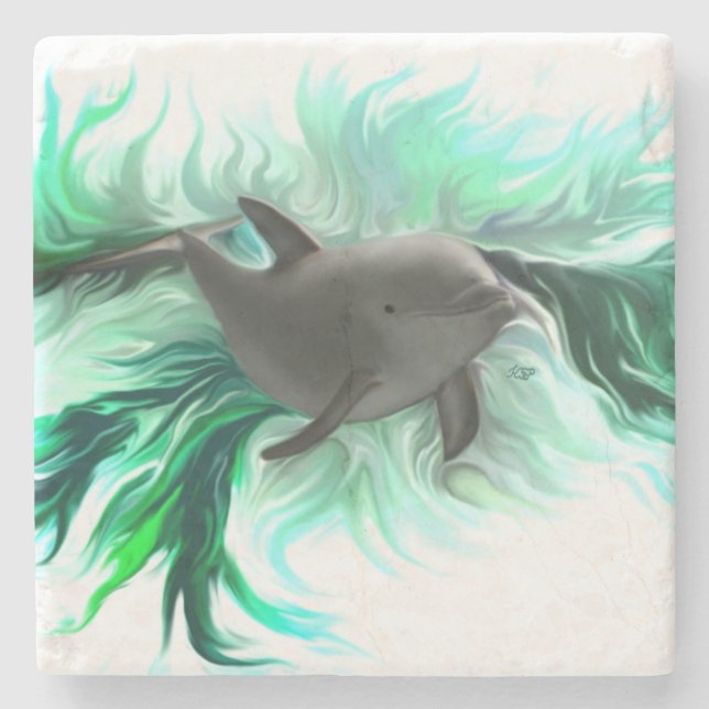 Dolphin Baby Stone Coaster (Front)