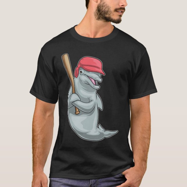 Dolphin Baseball Baseball bat T-Shirt (Front)
