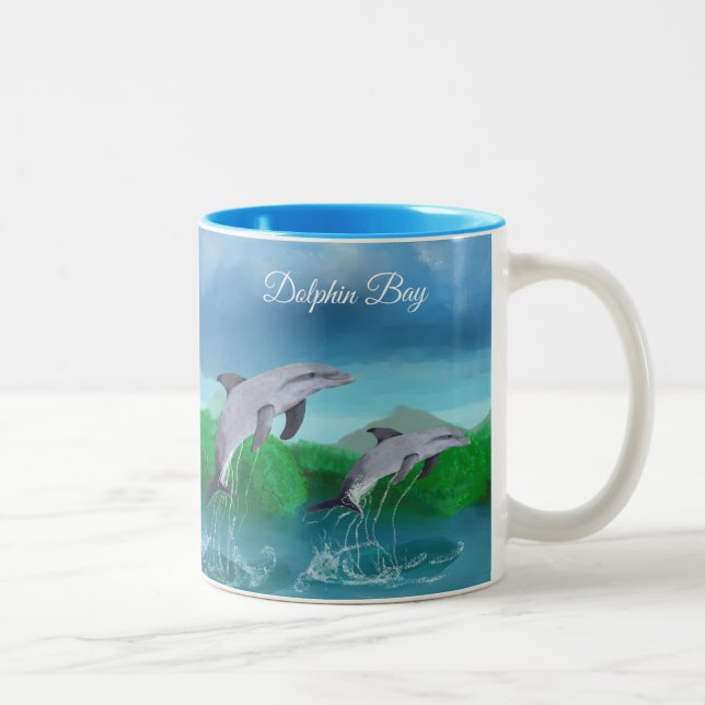 Dolphin Bay Tropical Coffee Mug by Yotigo (Right)
