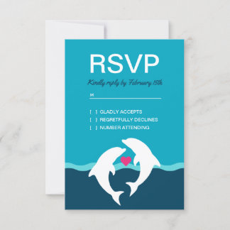 Dolphin Beach Wedding RSVP Card