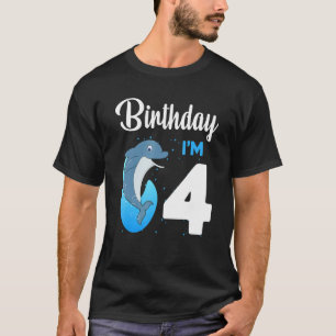 Dolphin Birthday 4 Year Old Kids Boys Girls Dolphi T-Shirt
