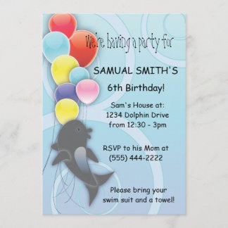 Dolphin Birthday Invitation